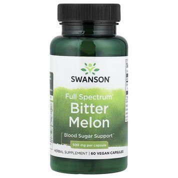 Гірка диня, 500 мг, Full Spectrum Bitter Melon, Swanson, 60 веганських капсул
