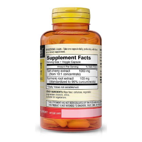 Екстракт терпкої вишні 1000мг з куркумою, Tart Cherry Extract With Turmeric, Mason Natural, 60 вегетаріанських капсул