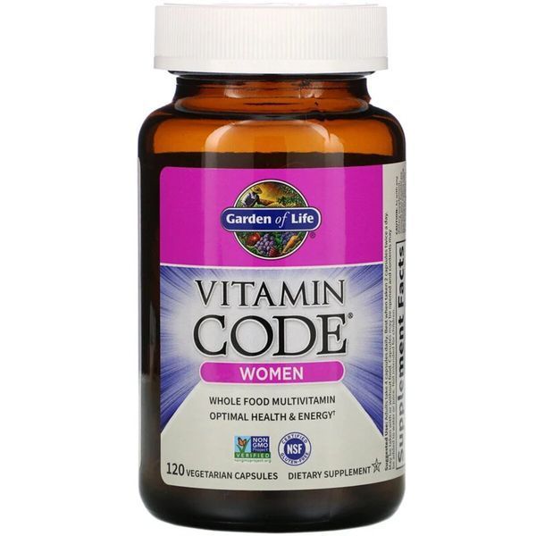 Мультивитамины для Женщин, Vitamin Code, Garden of Life, 120 вегетарианских капсул