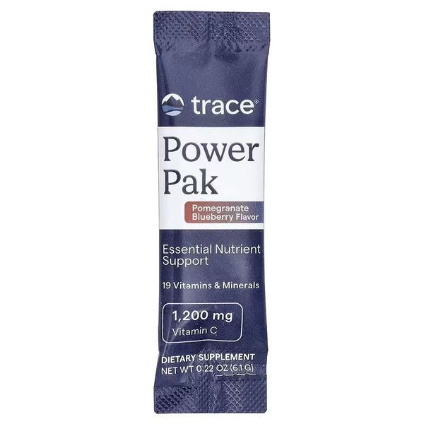 Електроліти, смак граната та чорниці, Power Pak, Trace, 30 пакетів по 6,1 гр