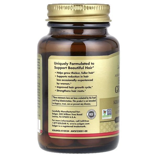 Средство для роста волос, Age-Defying Nutrition, Hair Growth, Solgar, 30 веганских капсул