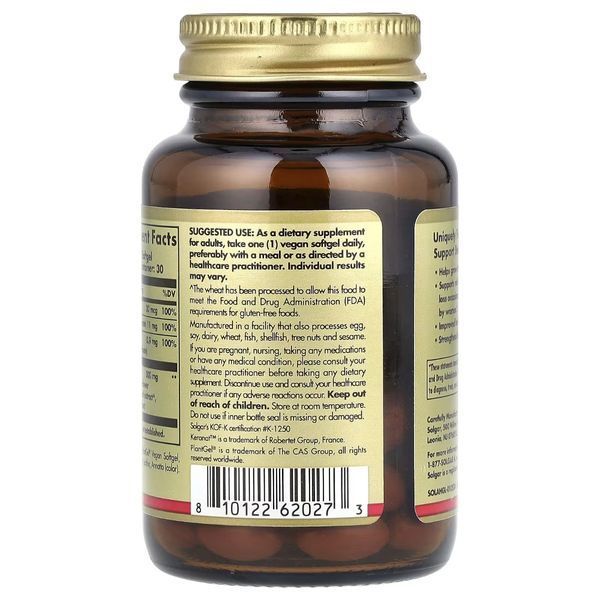 Средство для роста волос, Age-Defying Nutrition, Hair Growth, Solgar, 30 веганских капсул