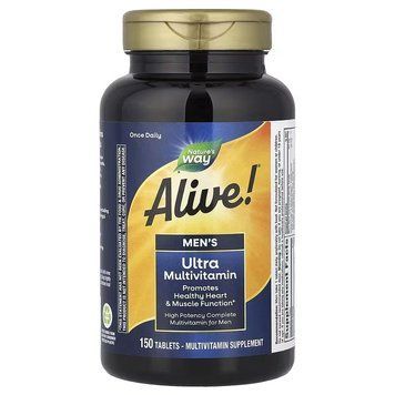 Мультивитамины ультра для Мужчин, Alive! Men's Ultra Multivitamin, Nature's Way, 150 таблеток