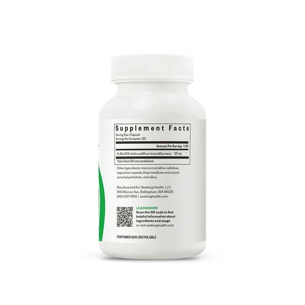 Бичача жовч, 125 мг, Ox Bile 125, Seeking Health, 120 капсул