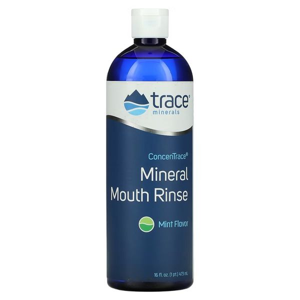 Мінеральний ополіскувач для рота, смак м'яти, ConcenTrace Mineral Mouth Rinse, Trace Minerals, 473 мл