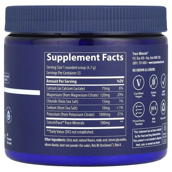 Электролиты-Кето, вкус клубничного лимонада, Keto Electrolyte Powder, Trace, 369 гр