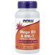Вітамін D3 та MK-7, Mega D3 & MK-7, Now Foods, 120 капсул