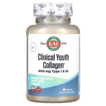 Колаген молодості, Clinical Youth Collagen, KAL, 60 вегетаріанських капсул