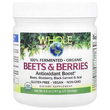 Антиоксиданты, Whole Earth&Sea, Beets&Berries, Natural Factors, 187 гр