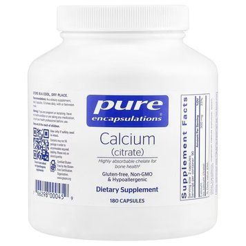 Кальций цитрат, Calcium Citrate, Pure Encapsulations, 180 капсул