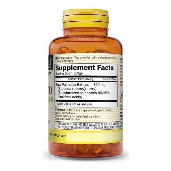 Со Пальметто екстракт, Здоров'я Простати, Saw Palmetto, Mason Natural, 60 гелевих капсул