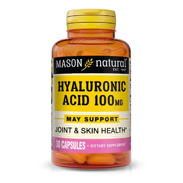 Гіалуронова кислота 100мг, Hyaluronic Acid, Mason Natural, 30 капсул