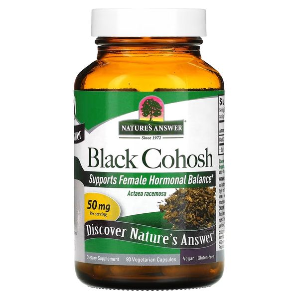 Клопогон, 50 мг, Black Cohosh, Full Spectrum Herb, Nature's Answer, 90 вегетаріанських капсул