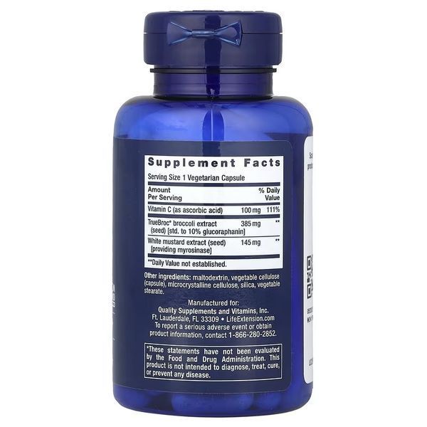 Брокколі з мірозиназу, Optimized Broccoli and Myrosinase, Life Extension, 30 вегетаріанських капсул