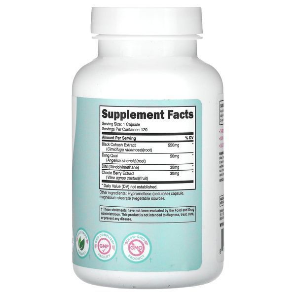 Комплекс для жінок із клопогоном, Women, Black Cohosh with Dong Quai, DIM & Chaste Berry Extract, Nutricost, 120 капсул