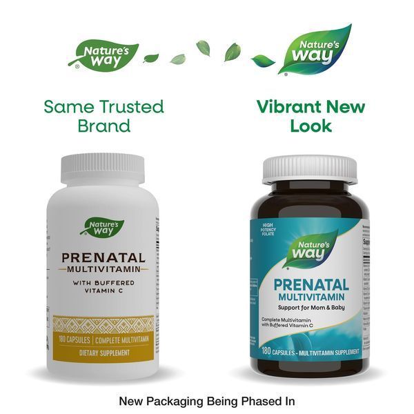 Мультивітаміни для Вагітних, Prenatal Multi-Vitamin and Multi-Mineral, Nature's Way, 180 капсул