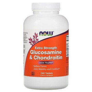 Глюкозамін та Хондроітин Посиленої дії, Glucosamine & Chondroitin, Now Foods, 240 Таблеток