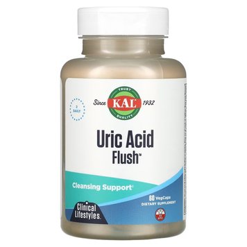 Очищувач від сечової кислоти, Uric Acid Flush, KAL, 60 вегетаріанських капсул