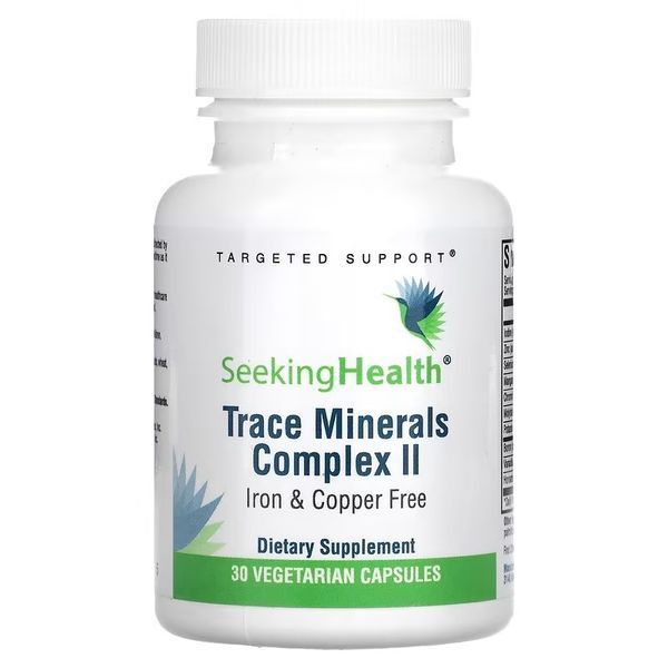 Комплекс мікроелементів без заліза та міді, Trace Minerals Complex II, Iron&Copper Free, Seeking Health, 30 вегетаріанських капсул