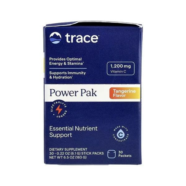 Электролиты, вкус мандарина, Electrolyte Stamina PowerPak, Trace Minerals, 30 пакетов