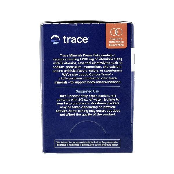 Электролиты, вкус мандарина, Electrolyte Stamina PowerPak, Trace Minerals, 30 пакетов