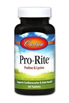 Пролін & Лізин, Pro-Rite, Carlson, 60 таблеток
