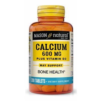 Кальцій 600 мг + Вітамін D3, Calcium 600мг Plus Vitamin D3, Mason Natural, 200 таблеток
