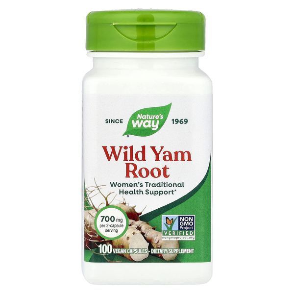 Дикий Ямс, 700 мг, Wild Yam Root, Nature's Way, 100 веганских капсул