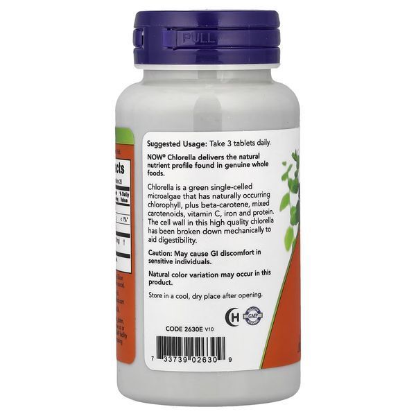 Хлорелла, Chlorella, Now Foods, 60 таблеток