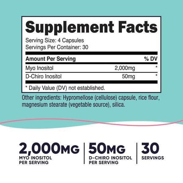Мио и D-хиро инозитол для женщин, Women, Myo & D-Chiro Inositol, Nutricost, 120 капсул