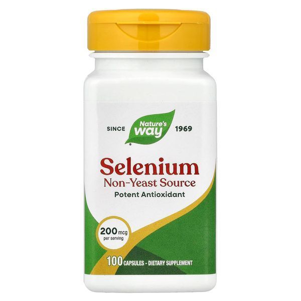 Селен, Selenium, 200 мкг, Nature's Way, 100 капсул