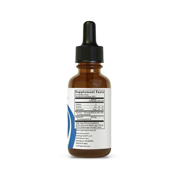 Вітамін D3+K2 у краплях, Vitamin D3+K2 Drops, Seeking Health, 30 мл