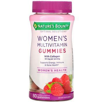 Мультивітаміни для жінок, зі смаком малини, Women's Multivitamin Gummies, Nature's Bounty, 80 жувальних цукерок
