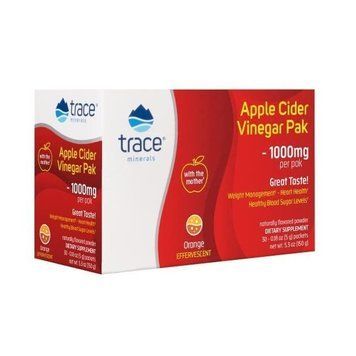 Яблучний оцет, 1000 мг, апельсиновий смак, Apple Cider Vinegar Paks, Trace Minerals, 30 пакетиків