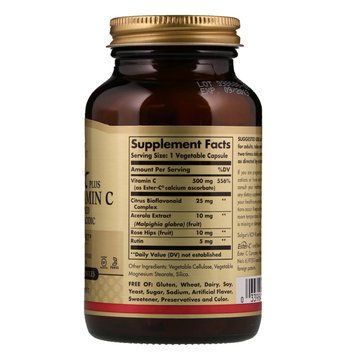 Вітамін С 500 мг, Ester-C Plus, Solgar, 100 вегетаріанських капсул