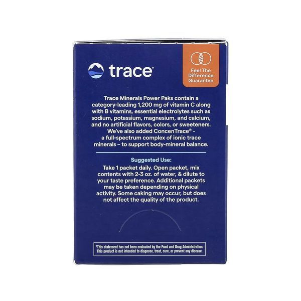 Электролиты, вкус апельсина, Power Pak, Trace, 30 пакетов по 6 гр