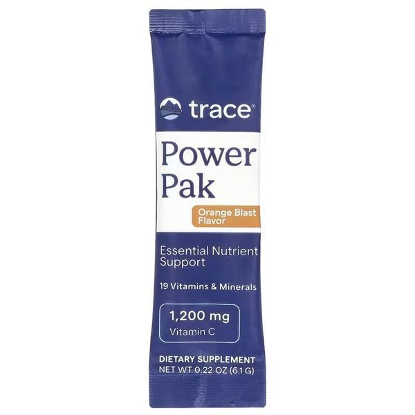 Электролиты, вкус апельсина, Power Pak, Trace, 30 пакетов по 6 гр