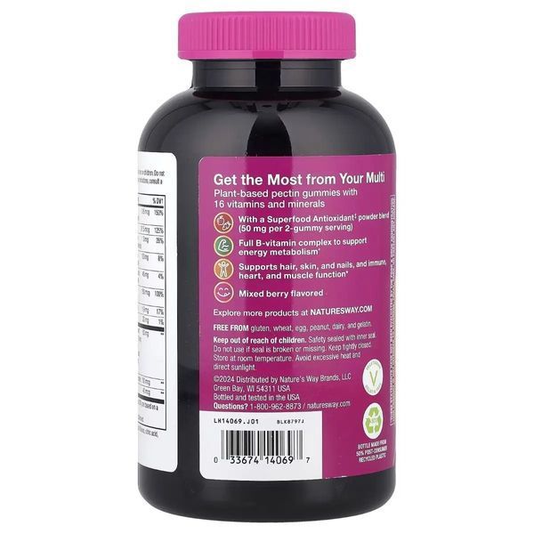 Мультивитамины для женщин, вкус ягод, Alive! Women's Gummy Multivitamin, Nature's Way, 150 жевательных конфет