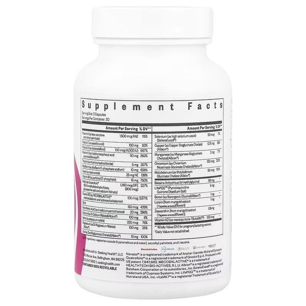 Поживна основа для вагітних, Prenatal Essentials, Seeking Health, 60 капсул