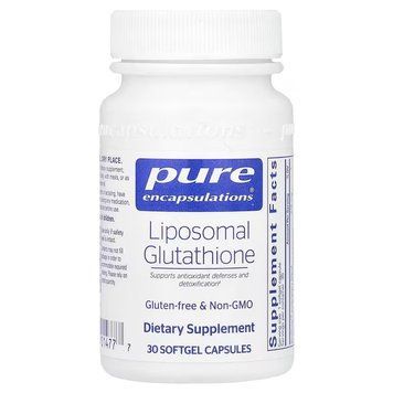 Глутатион липосомальный, 375 мг, Liposomal Glutathione, Pure Encapsulations, 30 желатиновых капсул