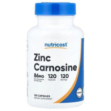 Цинк карнозин, 86 мг, Zinc Carnosine, Nutricost, 120 капсул