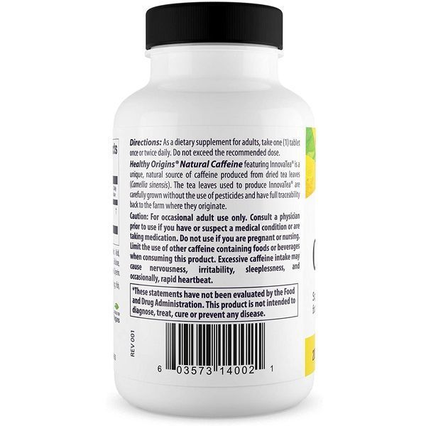 Кофеин из Чая, Natural Caffeine, Featuring InnovaTea, Healthy Origins, 200 мг, 240 таблеток