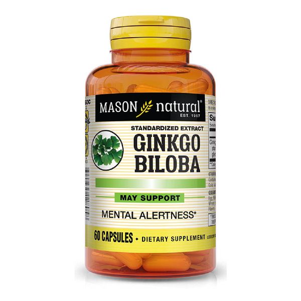 Гінкго Білоба Екстракт, Ginkgo Biloba, Mason Natural, 60 капсул