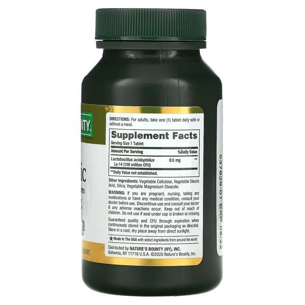Пробіотик з ацидофільними лактобактеріями, Acidophilus Probiotic, Nature's Bounty, 120 таблеток