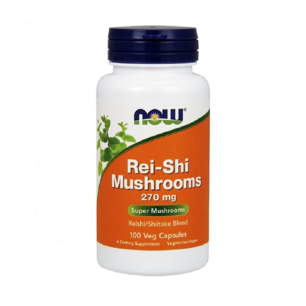 Гриби Рейші, 270 мг, Rei-Shi Mushrooms, Now Foods, 100 вегетаріанських капсул