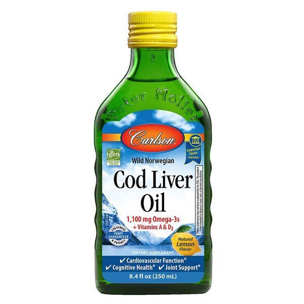 Жир Печени Дикой Норвежской Трески, Вкус Лимона, Cod Liver Oil, Carlson, 250 мл