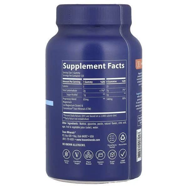 Магний, вкус ягод, Magnesium Gummies, Trace, 120 жевательных конфет