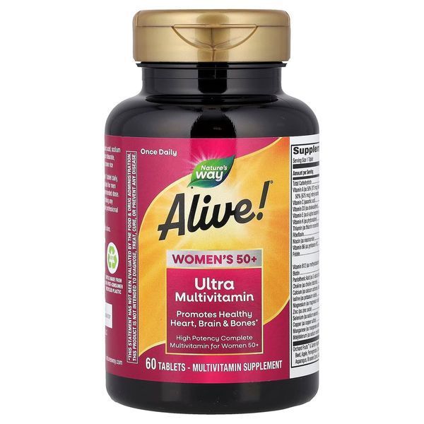 Мультивітаміни Для Жінок, Alive! Once Daily, Women's 50+ Multi-Vitamin, Nature's Way 60 Таблеток