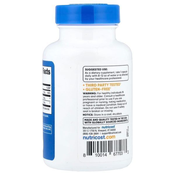Цинк карнозин, 86 мг, Zinc Carnosine, Nutricost, 120 капсул