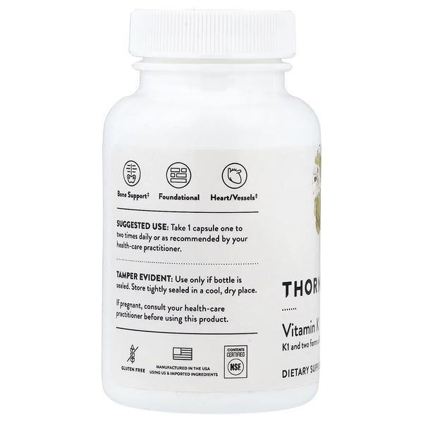 Вітамін K, Vitamin K, Thorne, 60 капсул